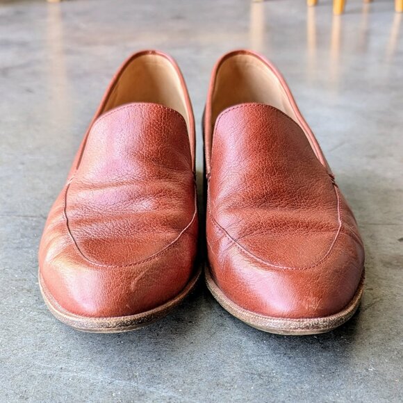 Madewell The Frances Loafer Burnished Mahogany Leather Pointed Toe Shoe size 8.5 - Picture 3 of 13